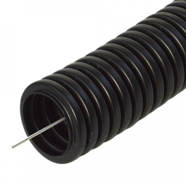 Фото Труба ПП легкая безгалогенная (HF) У/Ф черная с/з D-вн=24,3, D-нар=32 (PR02.0426)