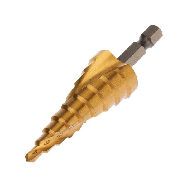 Фото Сверло по металлу ступенчатое ТИТАН 4,0-20,0 мм 76 mm 65 HRC Р6М5 TiN Kranz (KR-12-6611)