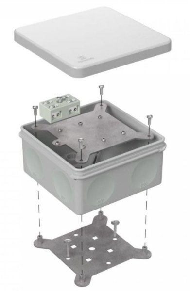 Фото Коробка огнестойкая разветвительная для о/п двухкомпонентная 100х100х50 (60-0300-7035-FR6.0-4-2-Р)