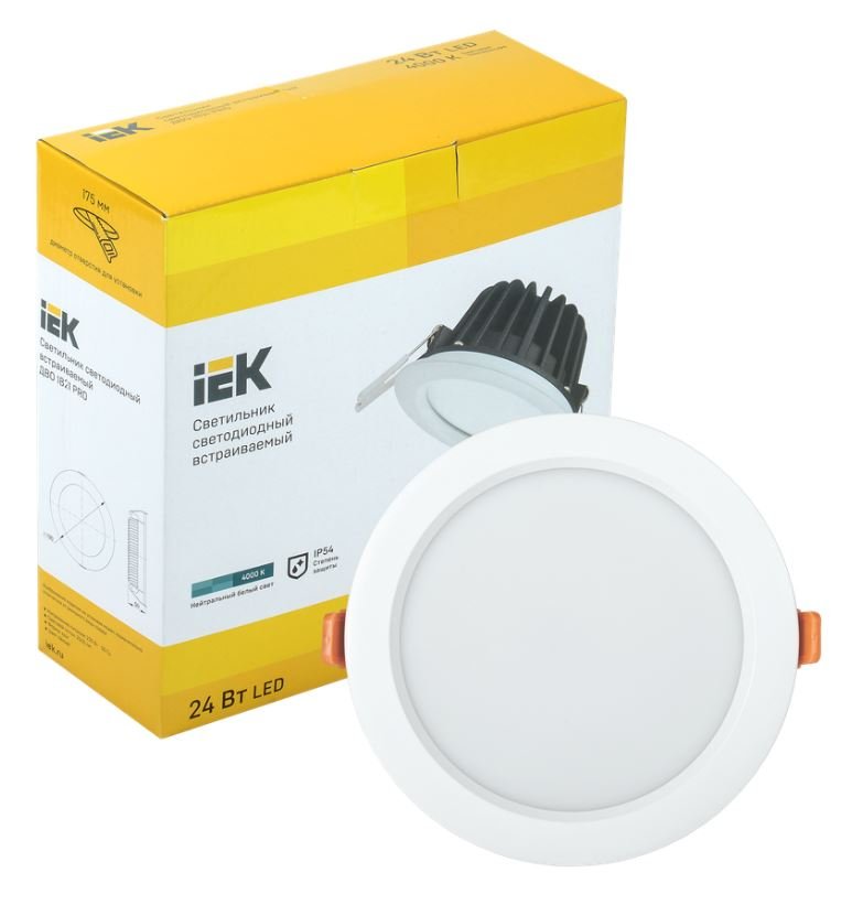 Фото Светильник светодиодный ДВО 1821 PRO 24Вт 4000K круг белый (LDVO0-1821-24-4000-K01)