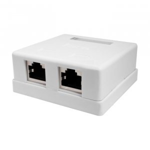 Фото Розетка настенная RJ-45, 8P8C, Cat.5e, 2 порта, FTP (10-0308)