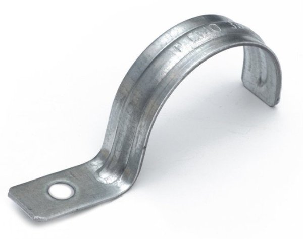 Фото Скоба металлическая однолапковая усиленная противопожарная СМОУ d38-40 мм отв. d 6,5 мм (50 шт) (PR13.02429)