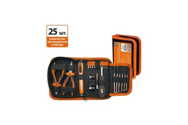 Фото Слесарный набор №4, 25 предметов, тканевый чехол "Гранит" TDM (SQ1014-0204)