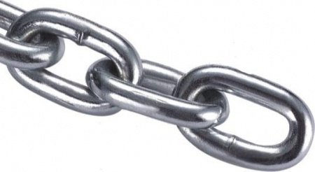 Фото Цепь сварная короткозвенная оцинкованная DIN5685/А D1- 8 мм (10м)
