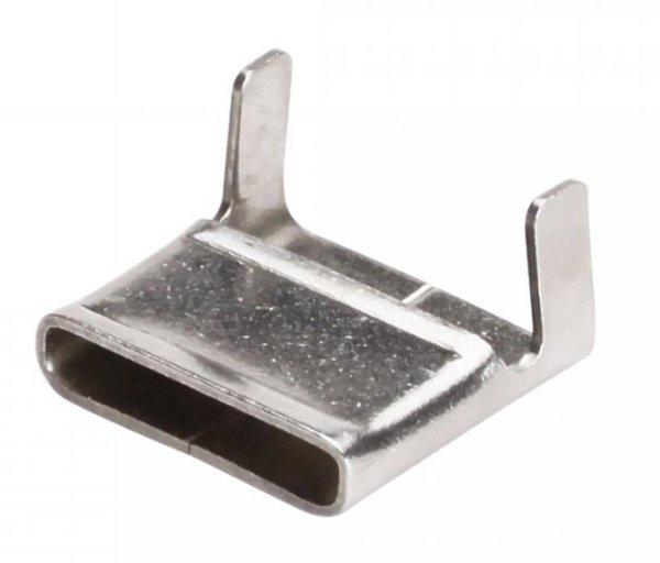 Фото Скрепа бандажная из нержавеющей стали AISI 304 для монтажных лент 16 мм (30 шт) (PR08.12707)