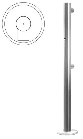 Фото Praktika Стойка ограждения односторонняя, 2 муфты, отверстие под фиксатор справа