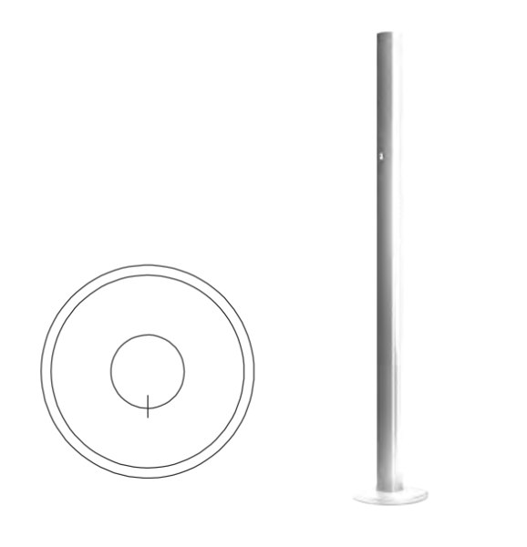 Фото Стойка ограждения базовая с отверстием под фиксатор