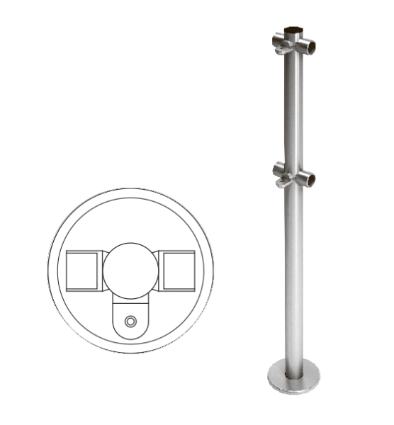 Фото Стойка ограждения Т-образная с 2-мя полупетлями