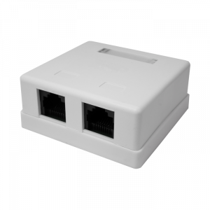Фото Розетка настенная RJ-45, 8P8C, Cat.5e, 2 порта UTP (10-0309)