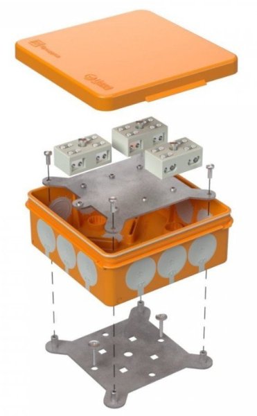 Фото Коробка огнестойкая разветвительная для о/п двухкомпонентная 100х100х40 (60-0303-FR6.0-4-6-Р)