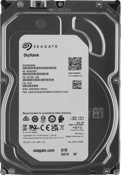 Фото HDD 6000 GB (6 TB) SATA-III Skyhawk (ST6000VX008)