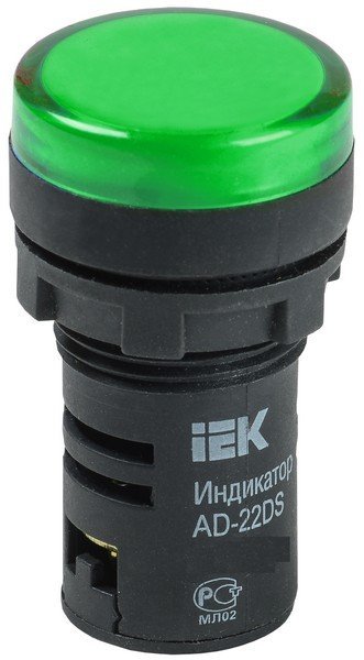 Фото Лампа AD22DS (LED)матрица D22мм зеленый 24В AC/DC (BLS10-ADDS-024-K06)