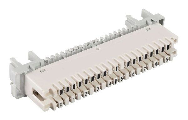 Фото Плинт универсальный ПВТ-10Р-5е, 10 пар размыкаемые контакты 0...9 (120902-00081)