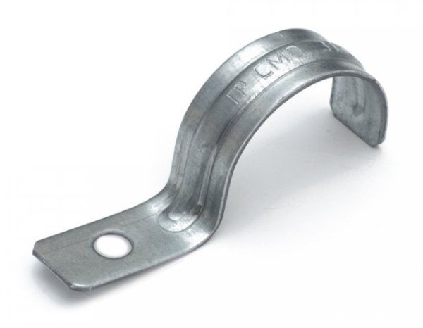 Фото Скоба металлическая однолапковая усиленная противопожарная СМОУ d31-32 мм отв. d 6,5 мм (50 шт) (PR13.02428)