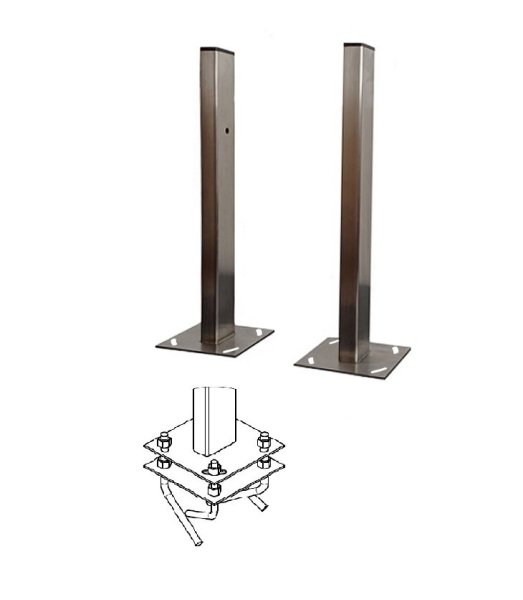 Фото Стойка для фотоэлемента 1,5м "Аякс" исп.01, под бетонирование, нержавеющая сталь