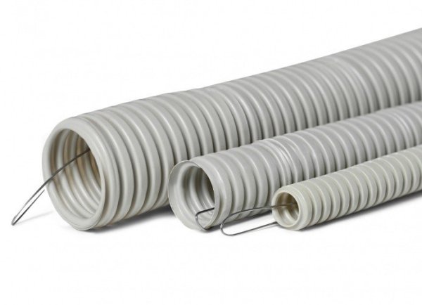 Фото Труба ПВХ тяжелая ТГТ СЗ D25, серая, с зондом (710-003)