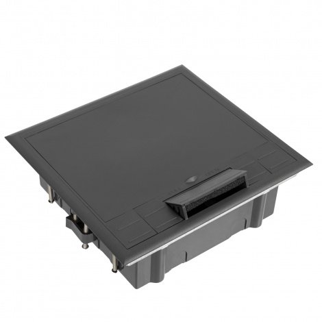 Фото Лючок напольный, 12 модулей, горизонтальный, пластиковая крышка, серый (DR-PRO-015111)