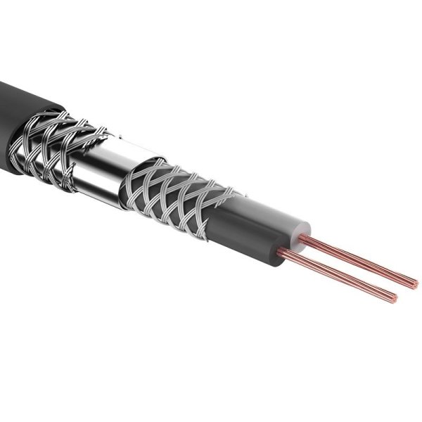 Фото Кабель микрофонный REXANT 2х0,25 мм², ø 6,8 мм, черный, (100 м)(01-6029)