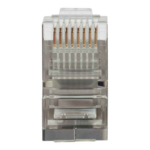 Фото Коннектор (вилка) FTP кат.5e 8P8C универсальная, 15U", 3 зубца (100 шт) (DR-3004)
