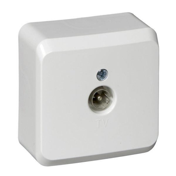 Фото Этюд розетка TV антенна, 1-местная, открытой установки, белый (TVA-002B)