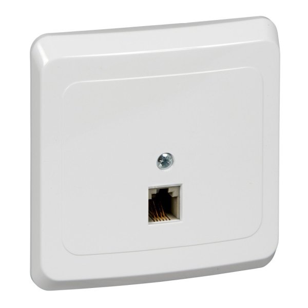 Фото Этюд розетка RJ11 1-местная, в сборе, скрытой установки, белый (TELC-001B)
