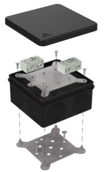 Фото Коробка огнестойкая разветвительная для о/п двухкомпонентная 100х100х50 (60-0300-9005-FR6.0-4-4-Р)