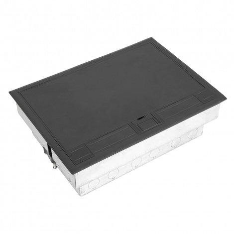 Фото Лючок напольный, 16 модулей, горизонтальный, пластиковая крышка, серый (DR-PRO-017111)