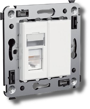 Фото Розетка телефонная в стену Avanti одинарная белое облако (4400313)