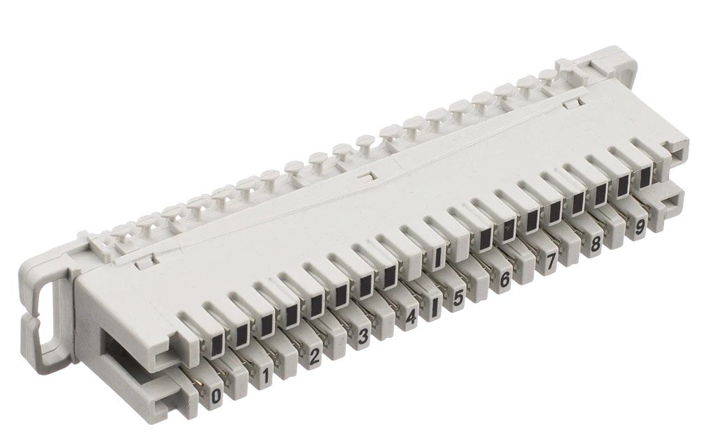 Фото Плинт ПВТ-10Р Эконом, LSA plus, 10 пар размыкаемые контакты 0...9 (900000-01070)