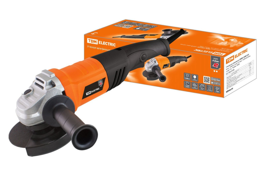 Фото УШМ 1200/125, 1200Вт, 125мм, 11000 об/мин, шнур 3м "Рубин" TDM (SQ1080-0106)