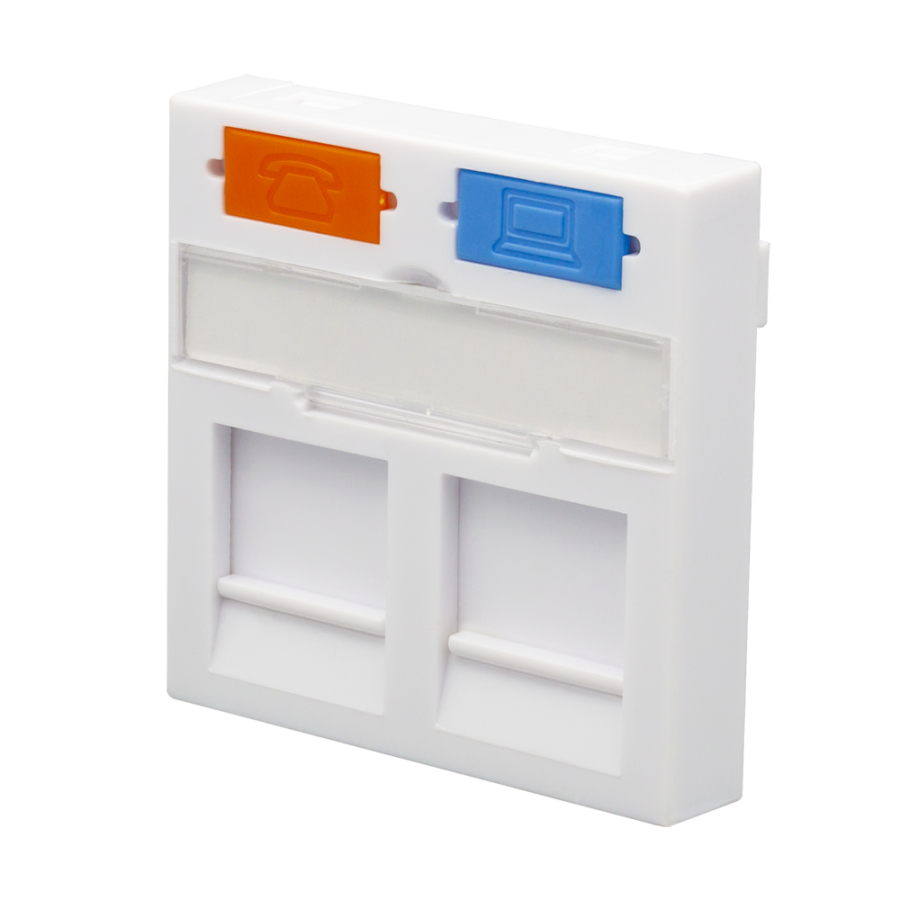 Фото Лицевая панель 2 порта (45х45, шторка) 10-0303