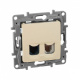 Фото ETIKA розетка 2-местная RJ11+RJ45 кат.5E UTP, скрытой установки, слоновая кость (672352)
