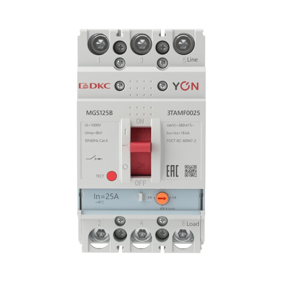 Фото YON MGS125 3P 20-25A 18kA (MGS125B-3TAMF0025)