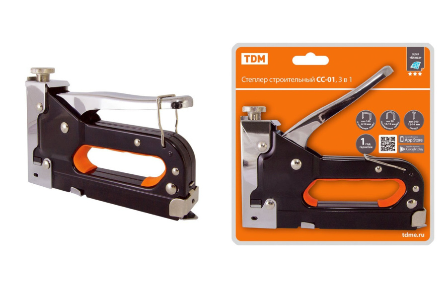 Фото СС-01, 3в1, Скобы тип 140:4-14мм, тип 28:10-12мм, тип 300:12-14мм "Алмаз" TDM (SQ1038-0101)