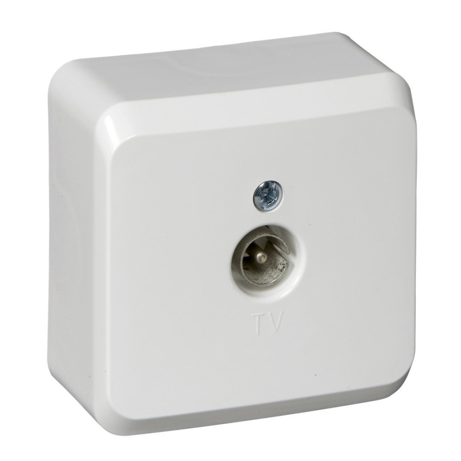 Фото Этюд розетка TV антенна, 1-местная, открытой установки, белый (TVA-002B)