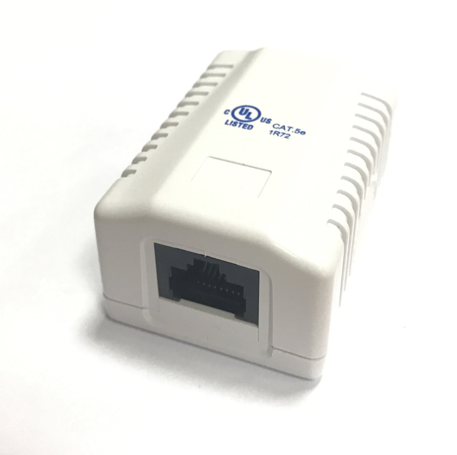 Фото RJ-45-1 (8P8C) CAT5e, 1 выход (LISTED) компьютерная розетка