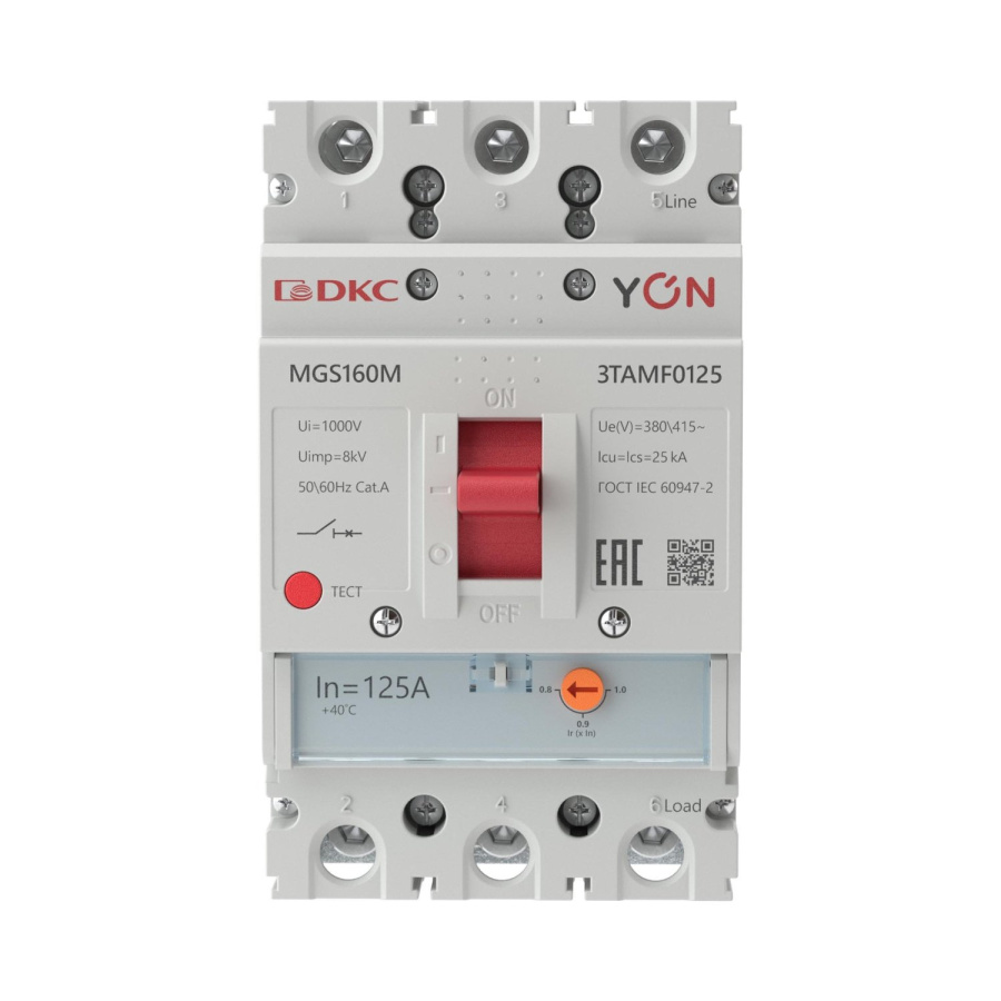 Фото YON MGS160 3P 100-125A 25kA (MGS160M-3TAMF0125)