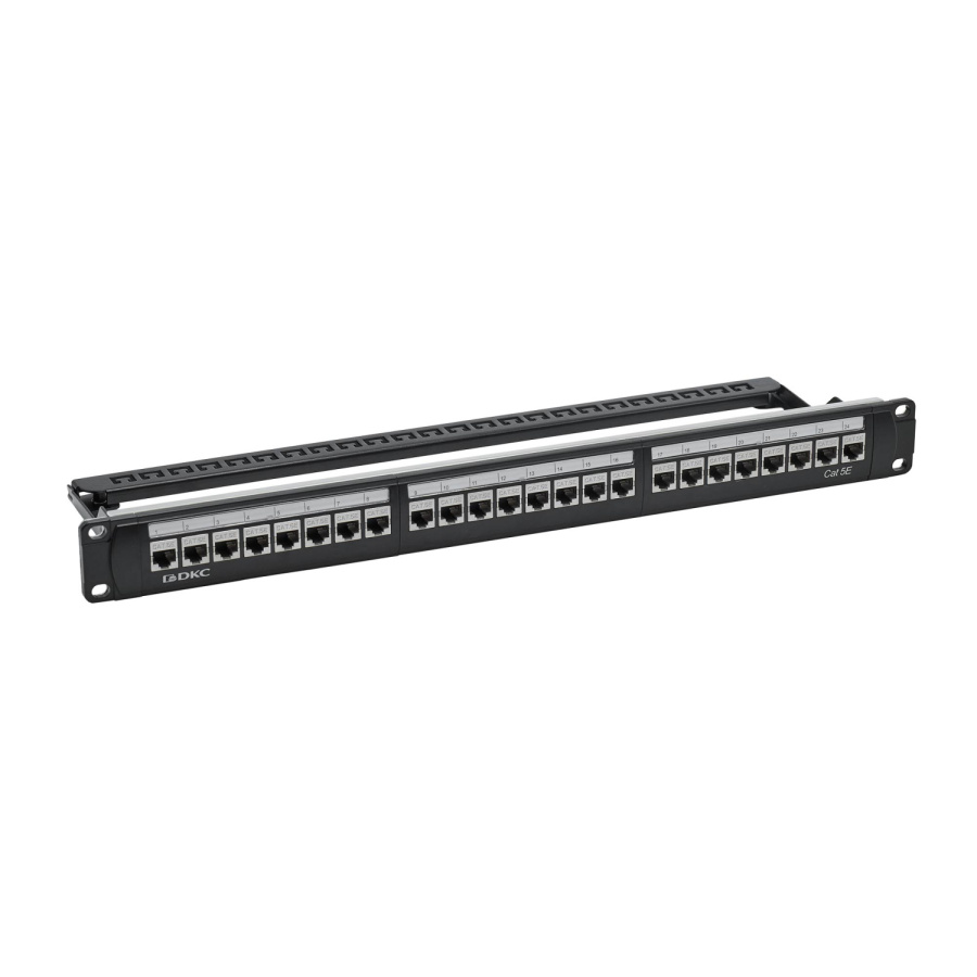 Фото Патч-панель 19", 1U, CAT5E, 24 модуля RJ45, экранированная (RN5PPF24)