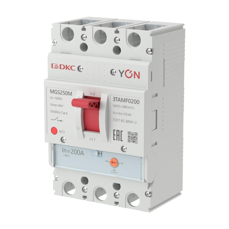 Фото YON MGS250 3P 160-200A 25kA (MGS250M-3TAMF0200)