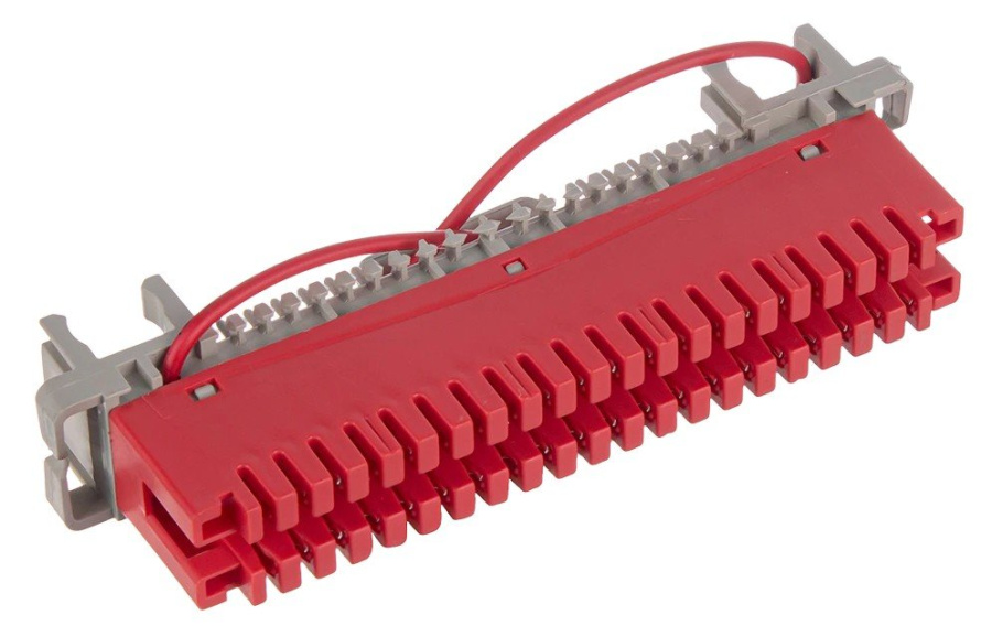 Фото Плинт заземления универсальный ПВТ 10 пар, красный (120902-00094)