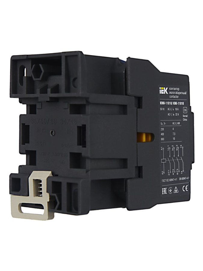 Фото Контактор КМИ-11810 18А 230В/АС3 1NO (KKM11-018-230-10)