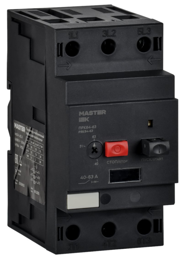 Фото Пускатель ПРК64-63 In=64А Ir=40-63А Ue 660В MASTER (DMS22-63)