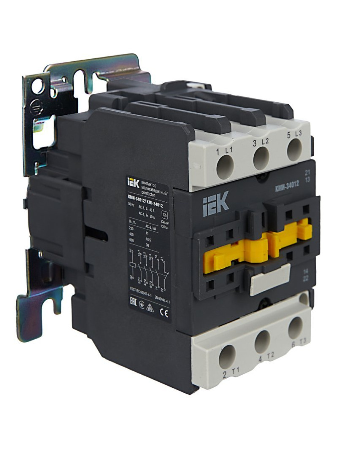 Фото Контактор КМИ-34012 40А 230В/АС3 1NO;1NC (KKM31-040-230-11)