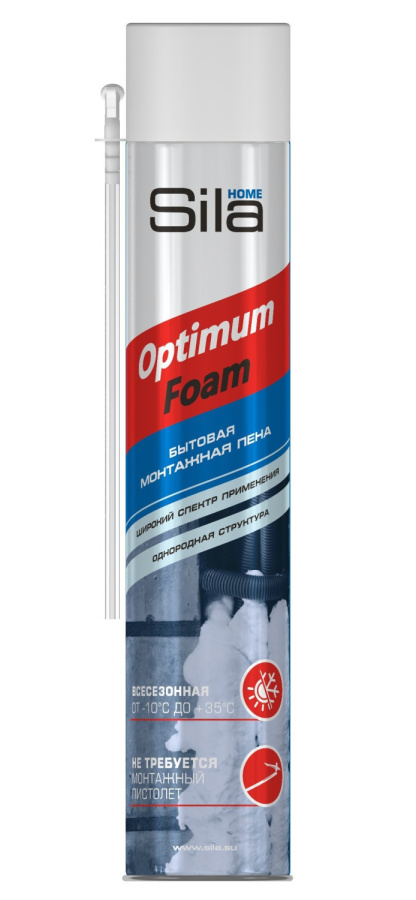 Фото Пена монтажная SILA HOME OPTIMUM FOAM, всесезонная, 750 мл