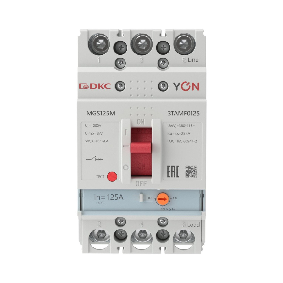 Фото YON MGS125 3P 100-125A 25kA (MGS125M-3TAMF0125)