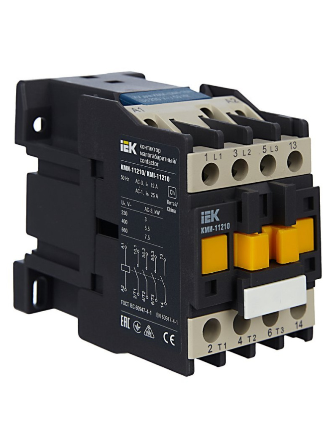 Фото Контактор КМИ-11210 12А 230В/АС3 1NO (KKM11-012-230-10)