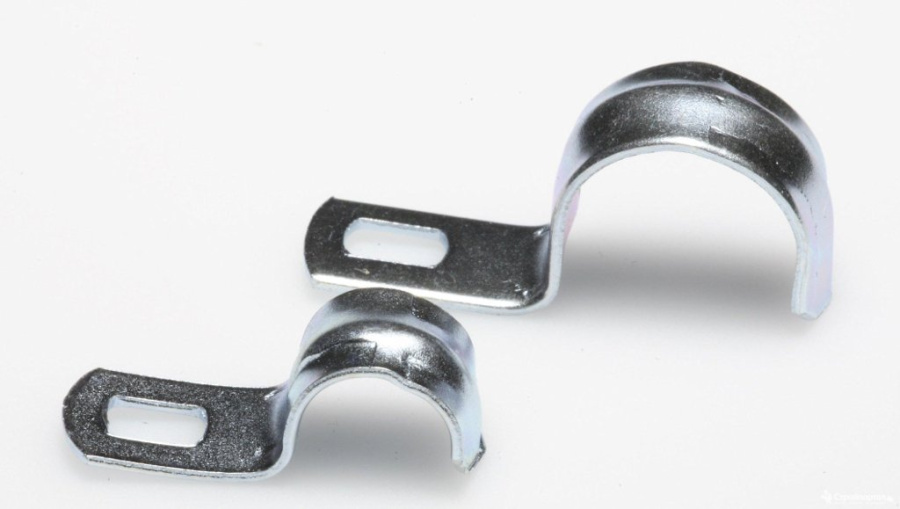 Фото Скоба однолапковая D25 с одним отверстием (100шт) (43725)