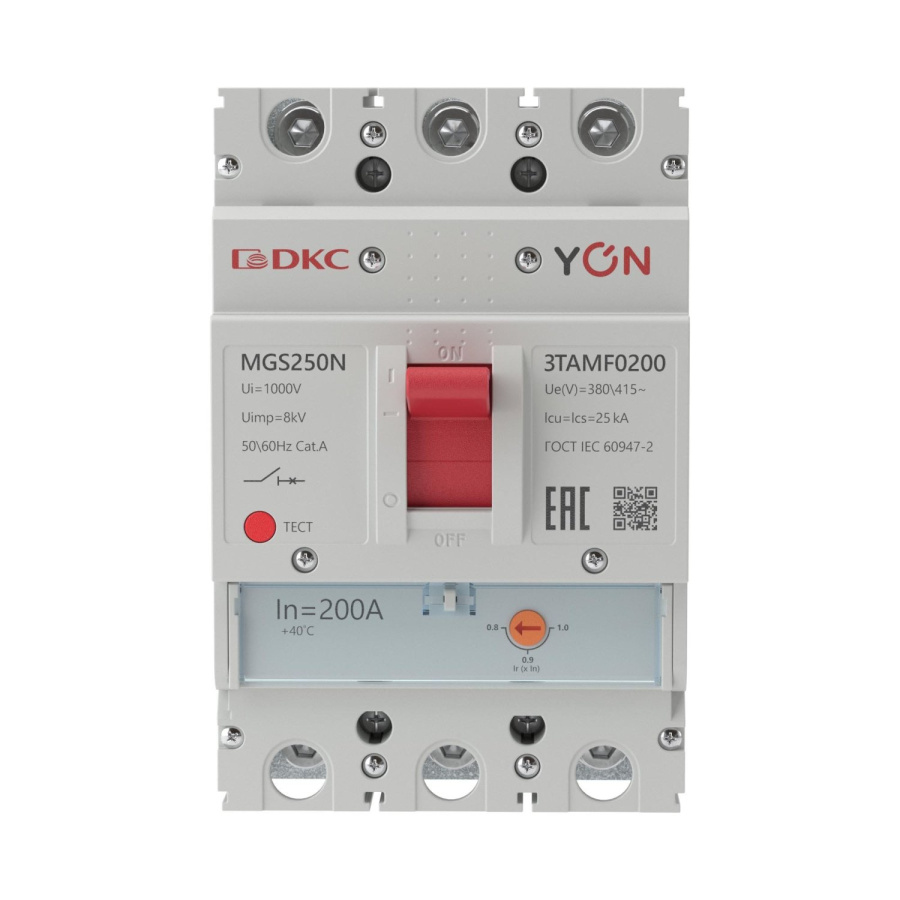 Фото YON MGS250 3P 160-200A 36kA (MGS250N-3TAMF0200)