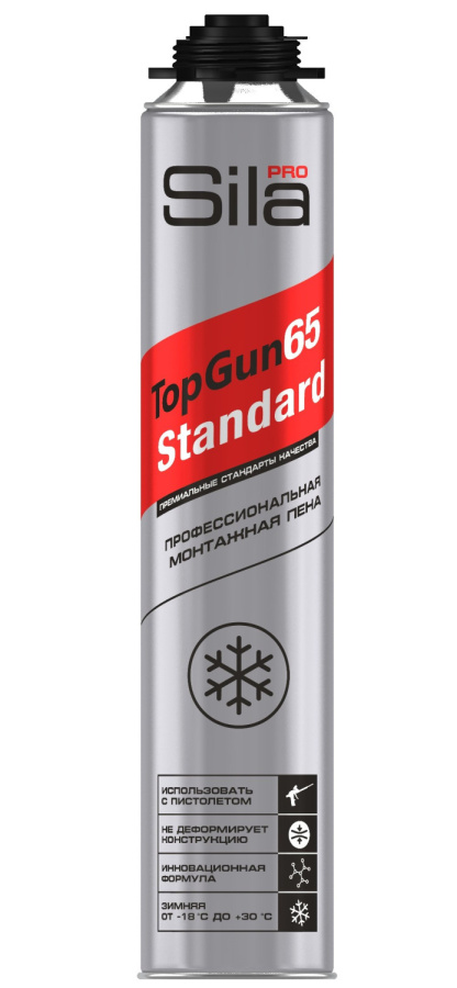 Фото Пена монтажная Sila Pro TopGun 65 STANDARD winter, 850 мл