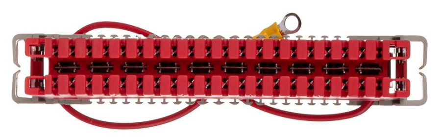Фото Плинт заземления универсальный ПВТ 10 пар, красный (120902-00094)